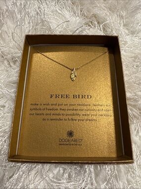 Dogeared Gold Feather Pendant Necklace